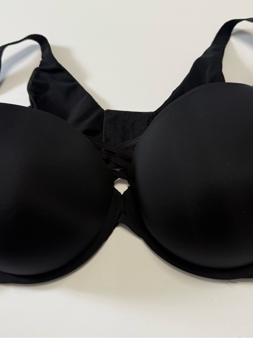 torrid XO Plunge Push-Up Black Lace-Up Front Padded Bra 46D